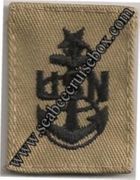 Cap Device Senior Chief E-8 Navy Embroidered Desert Tan