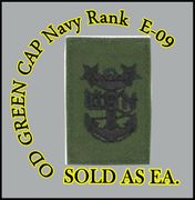 Cap DevicebNavy Embroidered Subdued OD Green Master Chief E-9