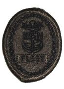  64 Command Master Chief fleet BREAST PATCH (E-9)  Breast Device, on Olive green fabric