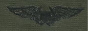 50 Naval Flight Officer, Breast Device, on Olive green fabric