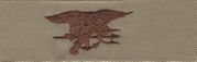 Special Warfare, (NAVY SEAL), Breast Device, Embroidered in Gold Thread on TAN fabric