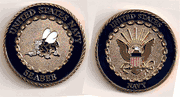 SEABEE AND NAVY LOGO COINS