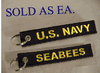 Seabee Embroidered key Chain in Blue