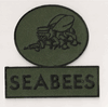 seabee pocket  patch OD Green oval (gun Left)