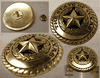 STATE OF TEXAS GOLD Color Concho with ROPE EDGE rivet 1. 1/4"