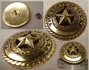 STATE OF TEXAS GOLD Color Concho with ROPE EDGE rivet 1. 1/4"