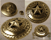 STATE OF TEXAS GOLD Color Concho with ROPE EDGE rivet 1."