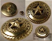 STATE OF TEXAS GOLD Color Concho with ROPE EDGE rivet 1."