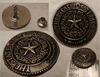 STATE OF TEXAS GOLD Color Concho with ROPE EDGE Rivet 3/4"