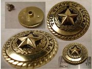 STATE OF TEXAS GOLD Color Concho with ROPE EDGE Screw 1."