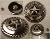 STATE OF TEXAS Silver color Concho with ROPE EDGE rivet  1 1/4"