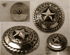 STATE OF TEXAS Silver color Concho with ROPE EDGE Screw  1 1/4"