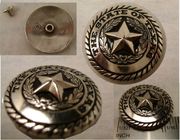STATE OF TEXAS Silver color Concho with ROPE EDGE Screw  1 1/4"