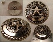 STATE OF TEXAS Silver color  Concho with ROPE EDGE Screw 1"