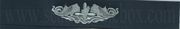 SUBMARINE ENLISTED, Breast Device, Embroidered in Sliver Thread on BLUE coverall fabric