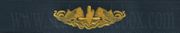 SUBMARINE OFFICER, Breast Device, Embroidered in Gold Thread on BLUE coverall fabric