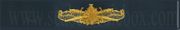  SURFACE WARFARE SUPPLY OFFICER, Breast Device, Embroidered in Gold Thread on BLUE coverall fabric