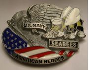 U.S. Navy Seabees American Heroes Belt Buckle