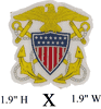 US NAVAL CREST RED WHITE BLUE
