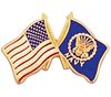 US/USN FLAGS Small Hat Pin 