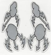 USAF hardhat Single Bolts and Clouds General sticker in sliver