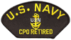 USN CPO RETIRED HAT PATCH