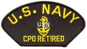 USN CPO RETIRED HAT PATCH