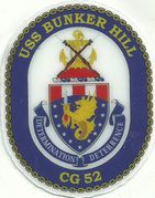 USS BUNKER HILL CG 52 COMMAND HARDHAT STICKER   SIZE:  3" TALL X 2 7/16" WIDE