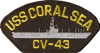 USS CORAL SEA CV 43 PATCH
