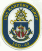 USS Harpers Ferry LSD-49 COMMAND HARDHAT STICKER  SIZE:  3" TALL X 2 7/16" WIDE