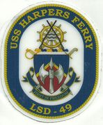 USS Harpers Ferry LSD-49 COMMAND HARDHAT STICKER  SIZE:  3" TALL X 2 7/16" WIDE