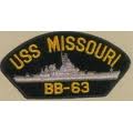 USS MISSOURI BB-63 HAT PATCHES
