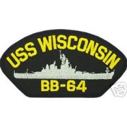 USS WISCONSIN BB-64 HAT PATCH