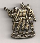 Vietnam Veteran 3 Men Military Hat Lapel Pin