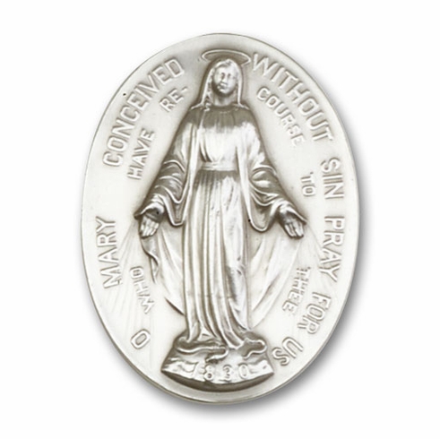Antique Silver Immaculate  Conception Visor Clip