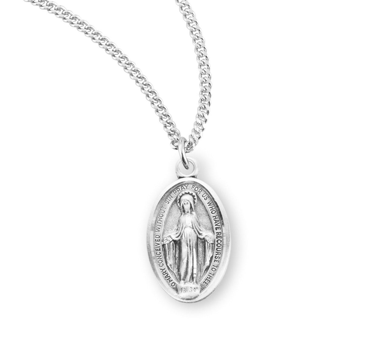 HMH Religious Small Oval Miraculous Medal Necklace