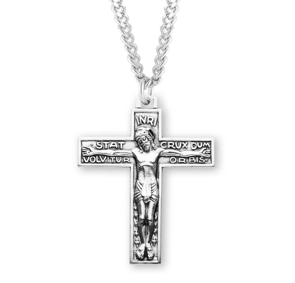HMH Religious Stat Crux Dum Volvitur Orbis Crucifix Necklace