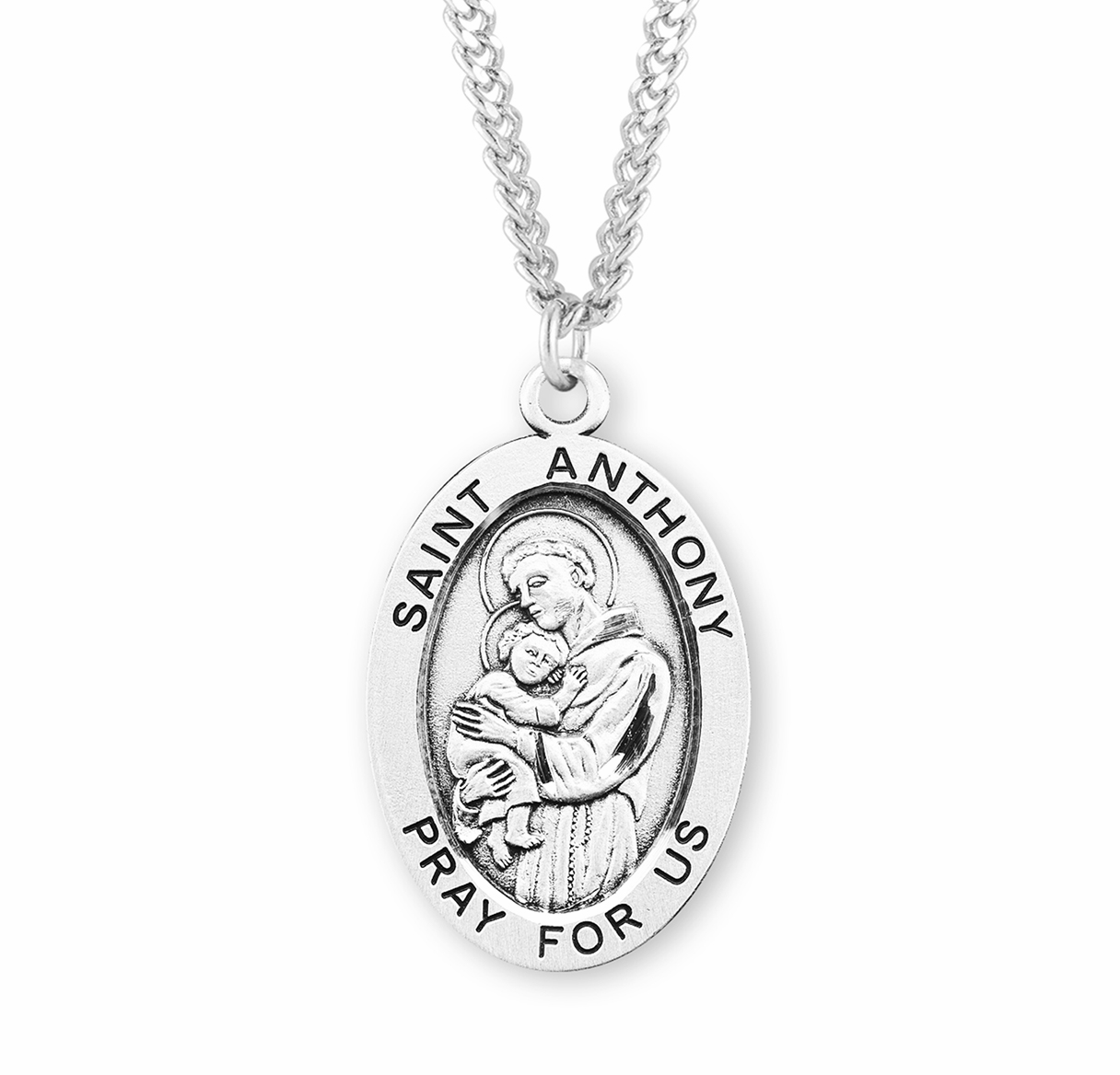HMH Religious Large Oval Patron Saint Medal Jewelry