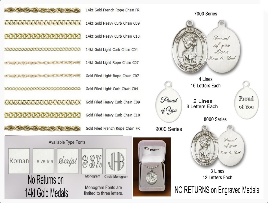 St Gerard Majella Round 14kt Gold Medal by Bliss Manufacturing