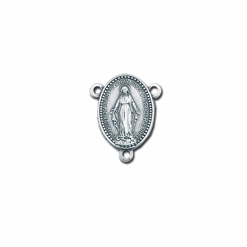 Sterling Silver Beaded Miraculous Medal Rosary Center Part by HMH Religious