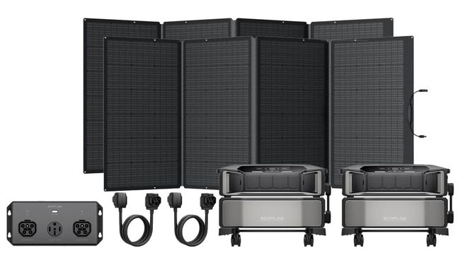 Ecoflow 2x Delta Pro Ultra Powerstations and 50 Amp Hub Kit - 14.4kW AC Output - Featuring 2x 400W Foldable Solar Panels