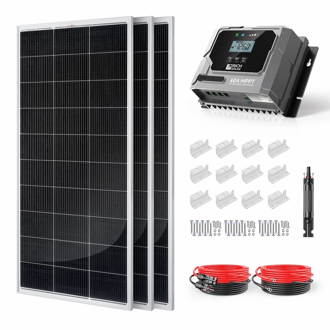 Rich Solar 600 Watt Solar Kit with 40A MPPT Charge Controller