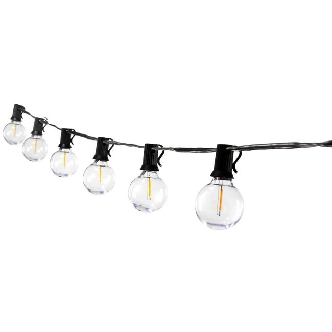 Allsop 25ft LED G40 Bistro String Lights with 25 Bulbs - Black