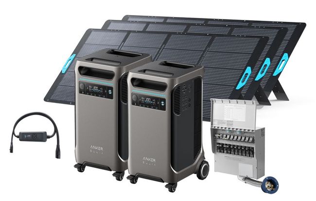 2x Anker SOLIX F3800 12 kW Double Power Hub Home Backup Kit with 3x 400W Foldable Solar Panel