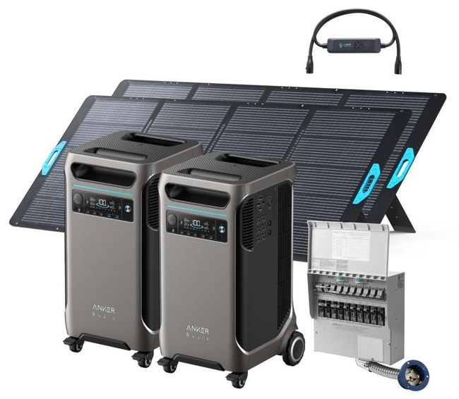 2x Anker SOLIX F3800 12 kW Double Power Hub Home Backup Kit with 2x 400W Foldable Solar Panels