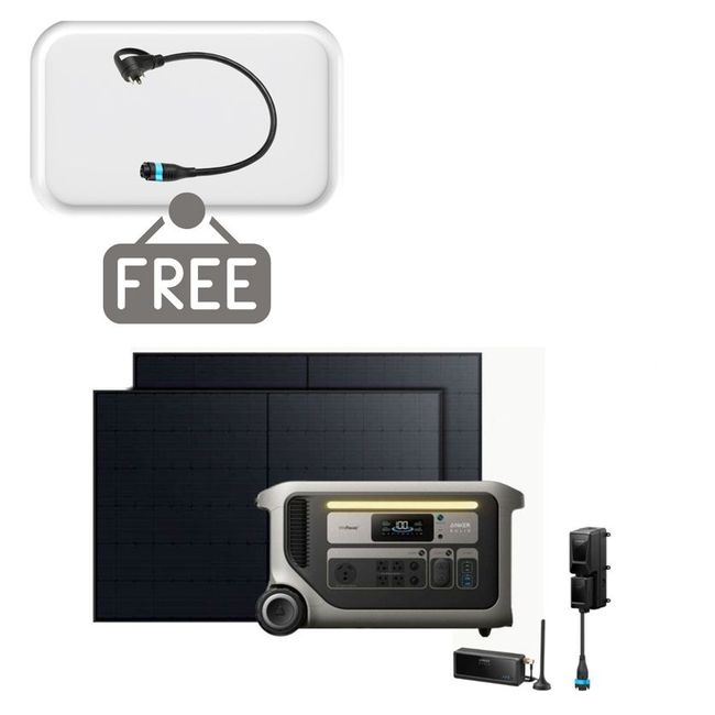 Anker SOLIX F3000 Solar Generator Kit with 2x 440W Rigid Solar Panels & Power Saver Kit 