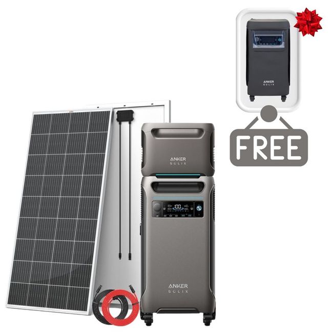 Anker SOLIX F3800 Solar Generator with Expansion Battery - 7680Wh - With 2x 200W Rich Solar Panels - Includes FREE Protective Cover