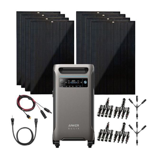 Anker SOLIX F3800 Solar Generator - 3840Wh - With 8x 335W Monocrystalline Solar Panels