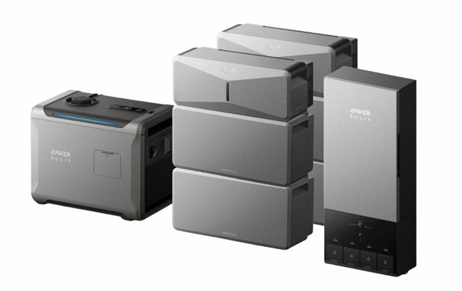 2x Anker SOLIX E10 Smart Home Backup Systems Plus 2x Expansion Batteries - 24 kWh - with Smart Generator 5500 - Tri Fuel & Power Dock