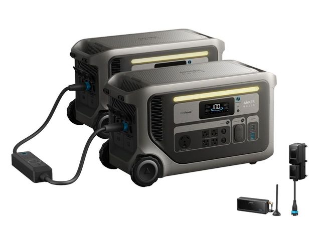 2x Anker SOLIX F3000 Portable Power Station and Power Saver Kit - 6144 Watt Hours
